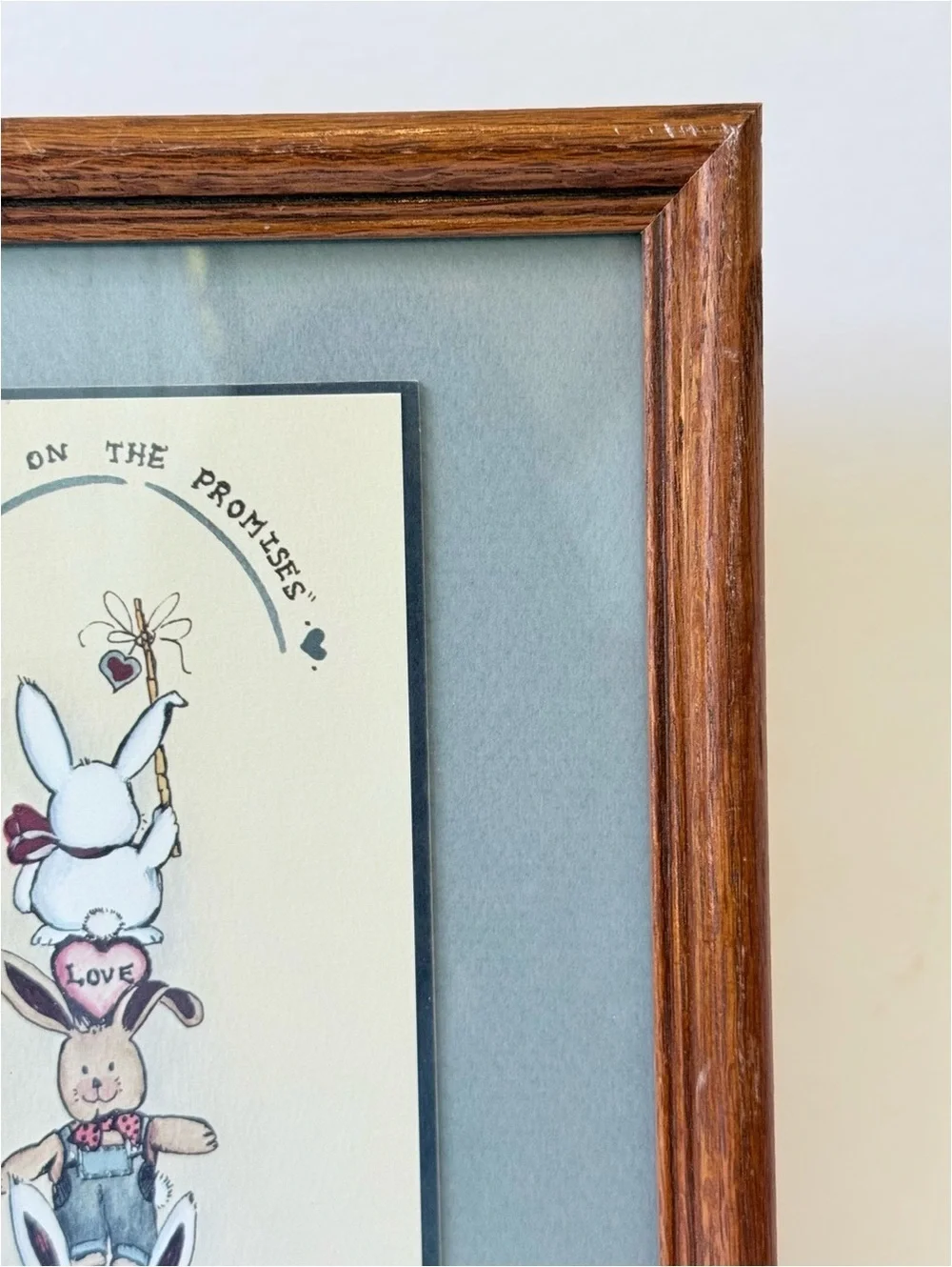 Vintage Christian Bunny Wall Art | 1 Corinthians 13:13 | Nursery Decor
